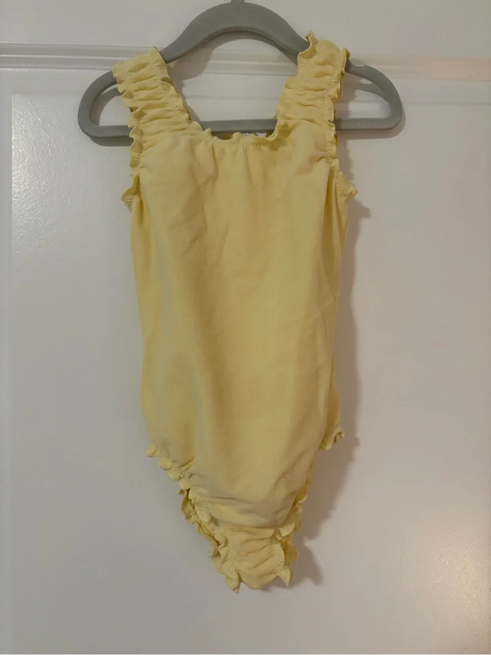 Minnow | Yellow Ruffle Strap Kids One-Piece Swimsuit